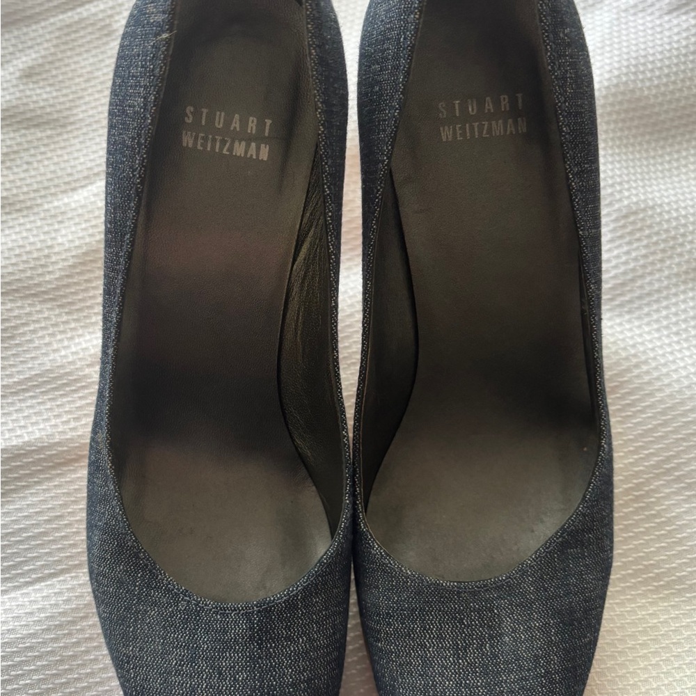 Stuart Weitzman Denim Cork Wedge Platform - Made in Spain